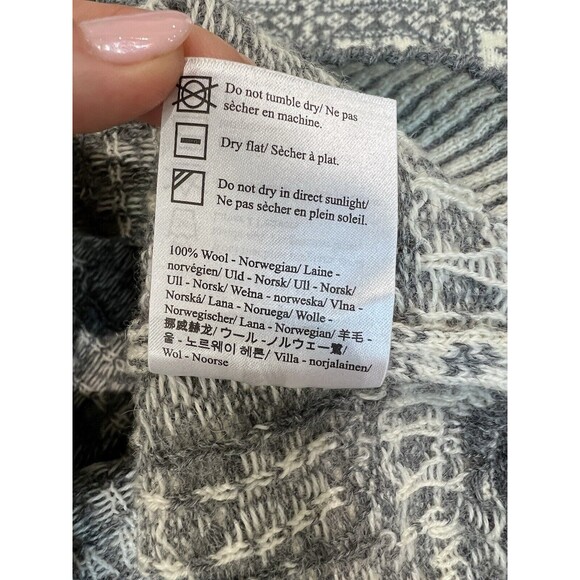 Dale of‎ Norway Fair Isle Sweater Wool 1/4 Zip Snowflake | Gray | Men's Large - Picture 9 of 16